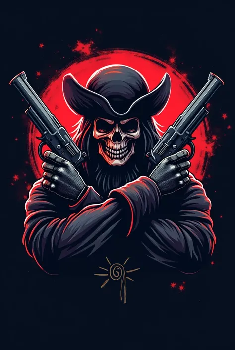 Un logo pour une equipe eSport de tir sportif avec comme nom " La piraterie " il faut dans le logo un pirate qui tient des fusils dans ses mains
Mettre le nom en français
Remplacer la tête du pirate par une tête de mort 