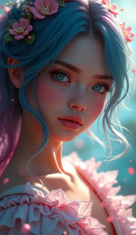 {{masterpiece}}, best quality, extremely detailed CG unity 8k wallpaper, cinematic lighting, lens flare, beautiful detail eyes, black,  side glance,  multicolor hair, colorful light, particles, heterochromia, (colorful:1.5), (colorful hair:1.5),