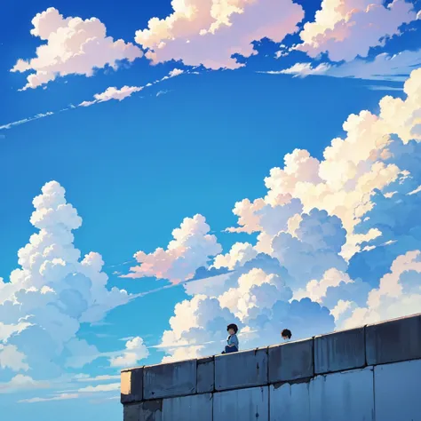  best illustrations、 best quality、( there are no humans、background)、((((blue sky、cloud))))