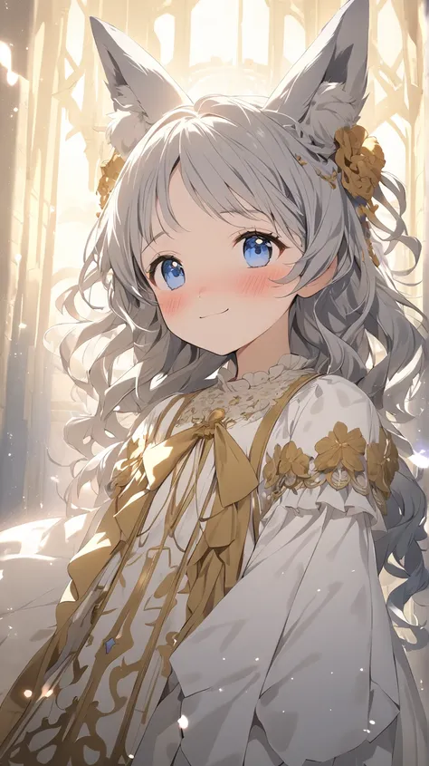 1 girl, ( blush:1.3),  Valkyrie,  wavy hair, to many hairstyle,  Dress Armor , ( Mysterious Atmosphere :1.2),  small breasts,  embarrassed expression,  Clear Skin,  cowboy shot, BREAK 
Soft Light , ( dreamy lighting :1.3),  gold tone , Premonition of Love,...