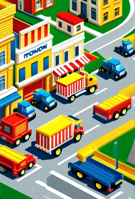 tonka toy truck town illustracted by business town ilustractor