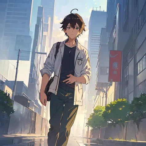 (Makoto Shinkai:1.3),(Makoto Shinkaiスタイル:1.) 1),( best quality, high definition ,4K,8K resolution,8k, high definition ,Ultra HD:1.1, super detailed),( fine details of masturbating:1.3),(Anime-like:1.4),Anime protagonist,Anime Boys, Animation Art ,Fresh,( h...