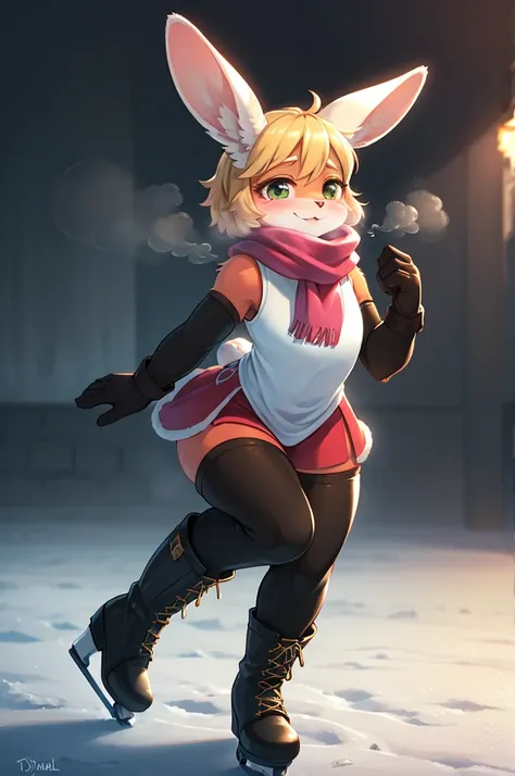 happy winter vacation , snow rabbit ,Scarf, gloves, boots , steamy breath , Shivering from the cold , Figure skating , spin , ( soft focus , Shallow focus , dim light , Cross Process , Tyndall ) , Mature , euphoria , coquettish , funny face , fabulous , Fe...