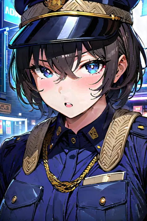 NSFW,masterpiece, best quality, high definition , Very detailed,Police Officer,policewoman,Nightlife