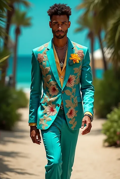 Create a costume for a mens fashion show that represents the state of Alagoas 