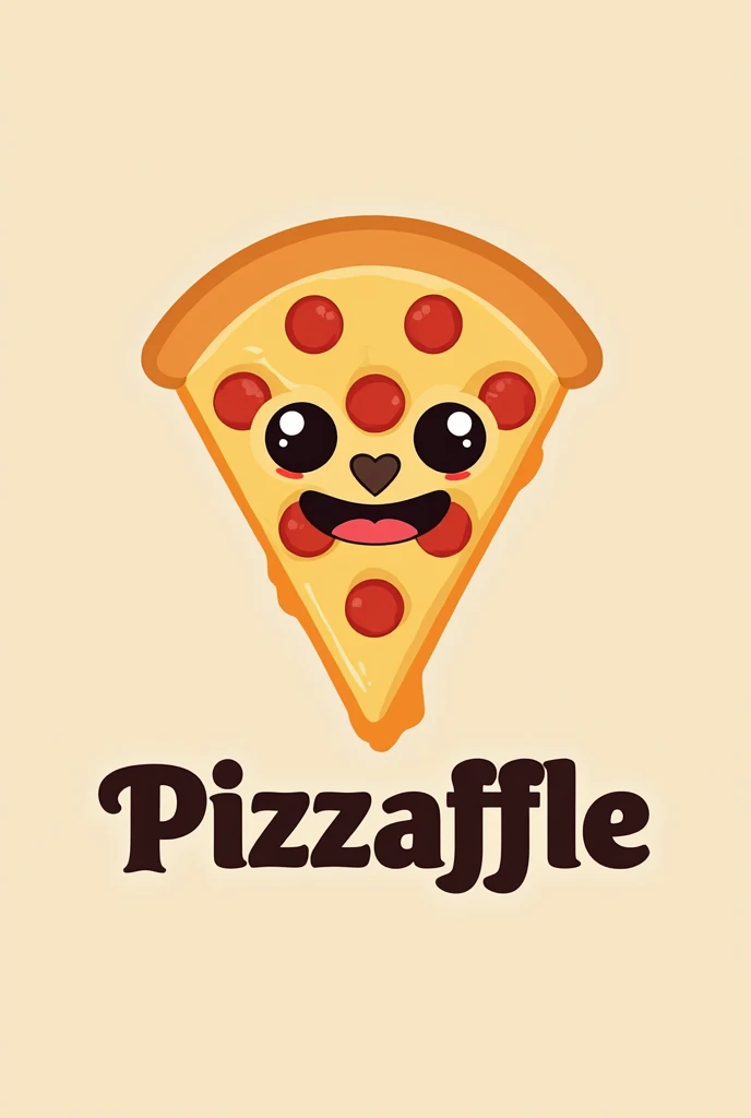 Pizza waffle logo without a face. for our business pizzaffle( a waffle topped with pizza toppings) put a lettering pizzaffle