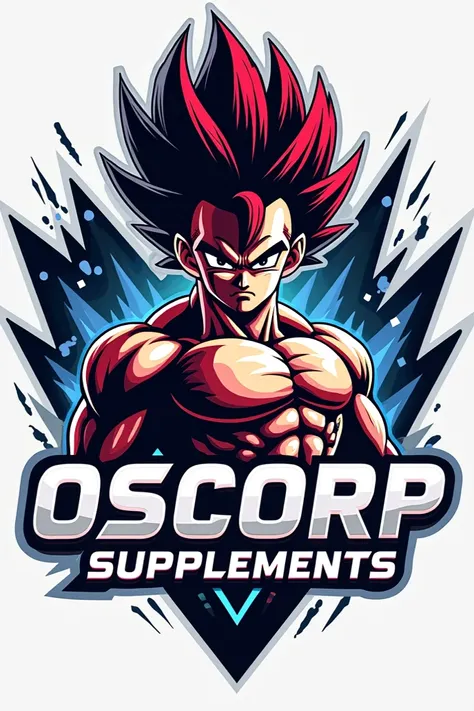 Make a logo highlighting the name Oscorp Supplements and add a sayajin 