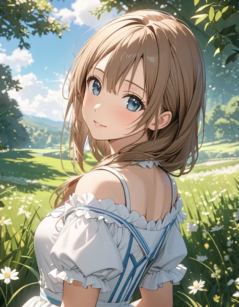 Pastoral Idyll, ( Asuna Yuki_ Sword Art Online), masterpiece, highest quality, UHD, retina, masterpiece, accurate anatomy, textured skin, super detailed, high quality, best quality,  highres icon, 8k