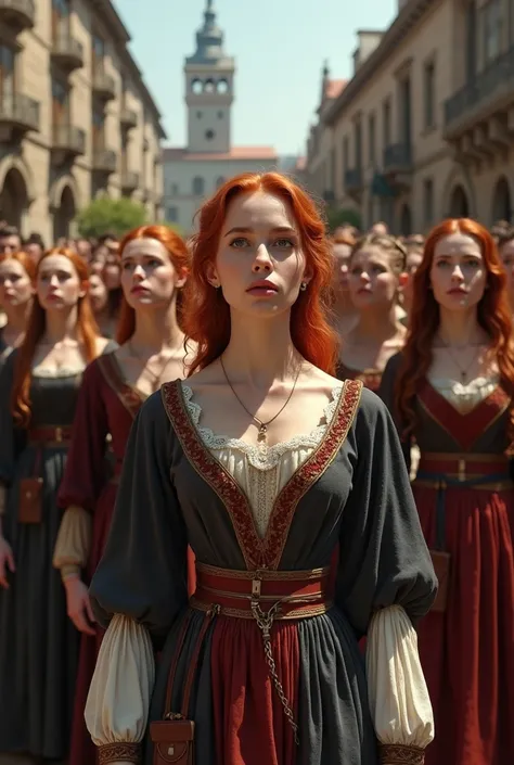 16TH CENTURY WOMEN DEMANDING THEIR RIGHTS AND THAT A THIN AND WHITE REDHEAD STANDS OUT