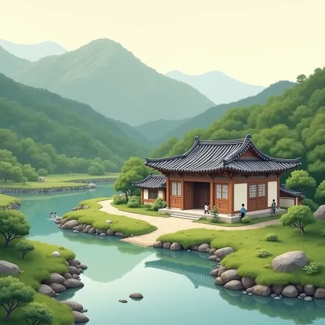 Korean image, traditional Korean image, Korean house, Korean landscape