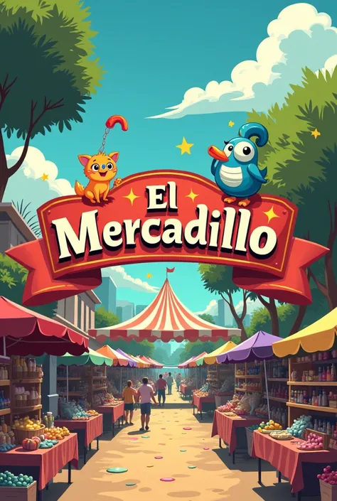 a logo,   for a flea market ,  where used and new things are sold, What is called (ElMercadilloCCS )
 A magical place ,  with great opportunities ,  very prosperous and original .