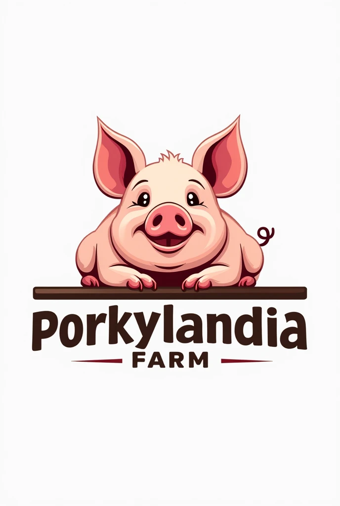  farm logo called Porkylandia Porkylandia , If it has a white background, a pig winking ,  at the top of the word Porkylandia, which must be framed in a table square and the pig lying on top,  must also have the word Porcicola 
