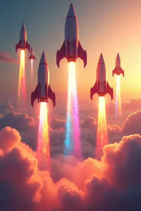 Colourful rockets