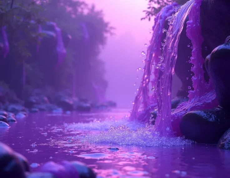 purple water flowing 