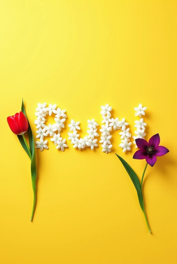 Magic Prompt

A photo of a stunning and delicate floral composition on a crisp yellow background. The word Big RUHI is meticulously spelled

out using vibrant white jasmine flowers, each one placed with precision. A single verdant green jasmine leaf and a ...