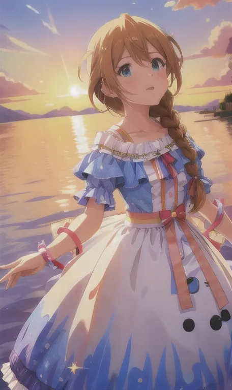 konomi baba \( million people live\), 1 girl, alone,  single braid , hair hanging over shoulders , ( best quality, 8k, masterpie...