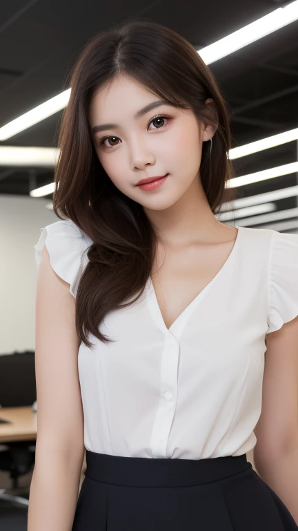 (1 girl), (Big round eyes:1.2), (highly detailed face and eyes), smile amazing faces and eyes, (No sleeves:1.2), ( best quality:1.4), (ultra-detailed), ( 8K High Resolution CG Wallpaper),  high-profile room,  high-resolution RAW color picture ,  Profession...