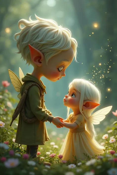 The boy alien teaches the fairy how to get rid of her sorrow