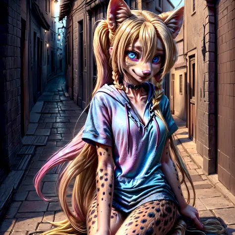 (detailed eyes:1.3), beautiful lighting, (1girl:blue eyes, blonde hair, absurdly long hair, hair intakes, twintails, blue and pi...