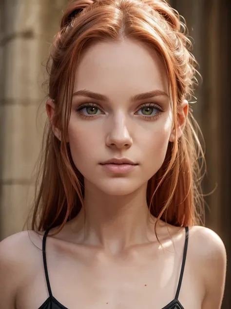 real skin, kiper, segolily nose, (narrow face), slender face, lupine, tribe of ephraim, irish genes, dark hazel eyes, scottish nose, [high forehead], beady hazel eyes, ginger, feminine energy, (skinny female magician), pale-pink skin, rough skin, fae coppe...