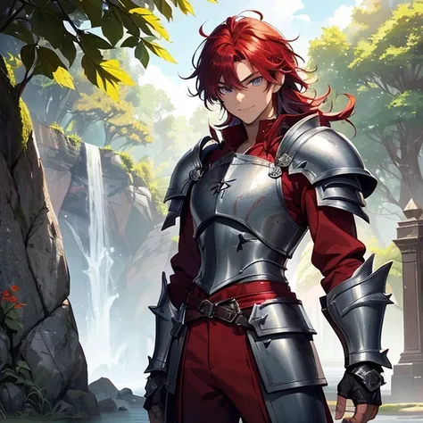 Masterpiece, HD, high resolution, high quality, best quality, super detailed. Solo character alone. Fantasy art.
{{(A 16-years-old male-barbarian-red-haired-boy),(appearance: fair skin. purple-eyes with black-pupils. scarlet-red-spiky-hair. scarlet-red-eye...