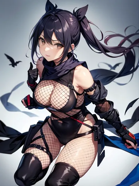 torn fishnet ninja suit