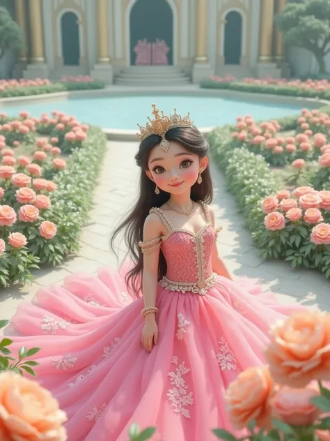 In a small kingdom, a young princess named Rani lived. She was known far and wide for her beauty and kindness."  
   *Image Description:* A beautiful young princess dressed in elegant royal attire stands in a serene palace garden, surrounded by blooming fl...