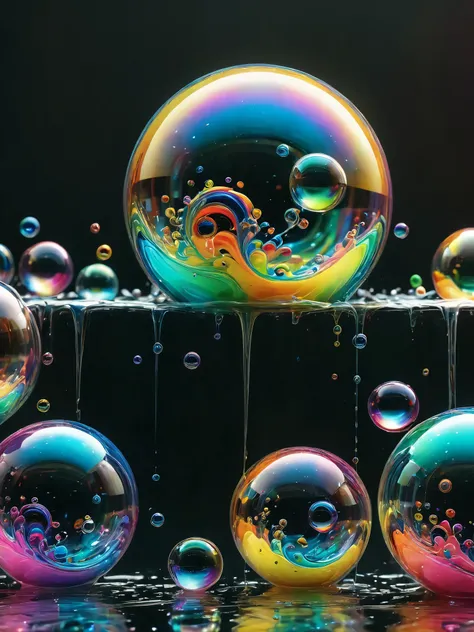 (best quality,4k,8k,highres,masterpiece:1.2),ultra-detailed,(realistic,photorealistic,photo-realistic:1.37),highly detailed psychedelic dream, vibrant shimmering colors, glass-like structures morphing from the colors, intricate rainbow patterns, perfectly ...