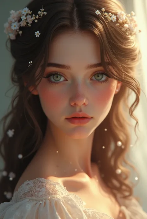 A princess. The kind of princess, that is so beautiful she takes your breath away, and you feel special to be breathing the same air as her. Gorgeous brown hair, and beautiful light eyes.

