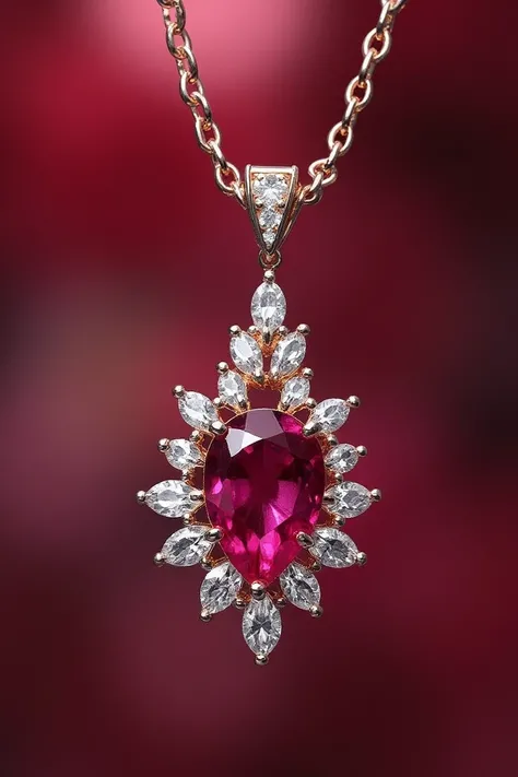 Create a pendant with an exclusive and delicate fashion with diamond and ruby