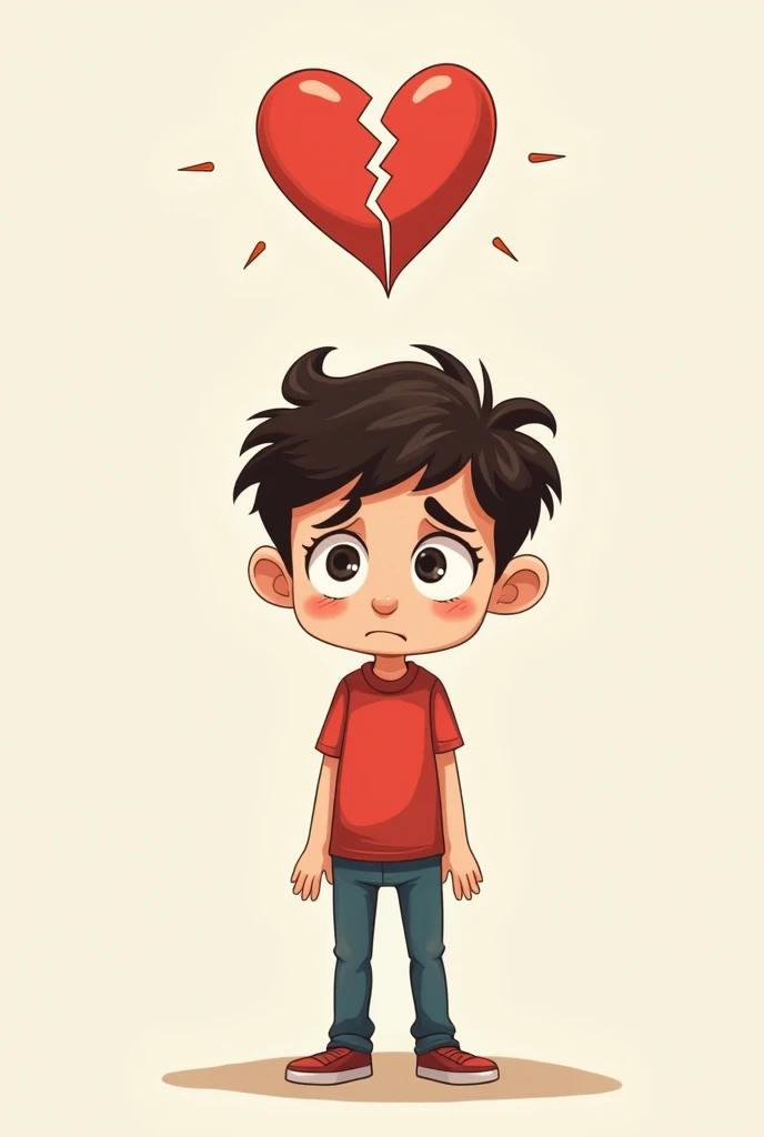 Image of a broken heart and sad person in the form of a cartoon now another cartoon of the  being invalidated as a 
