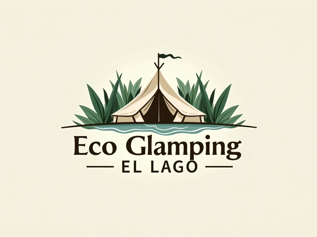 Logo called ECO GLAMPING EL LAGO