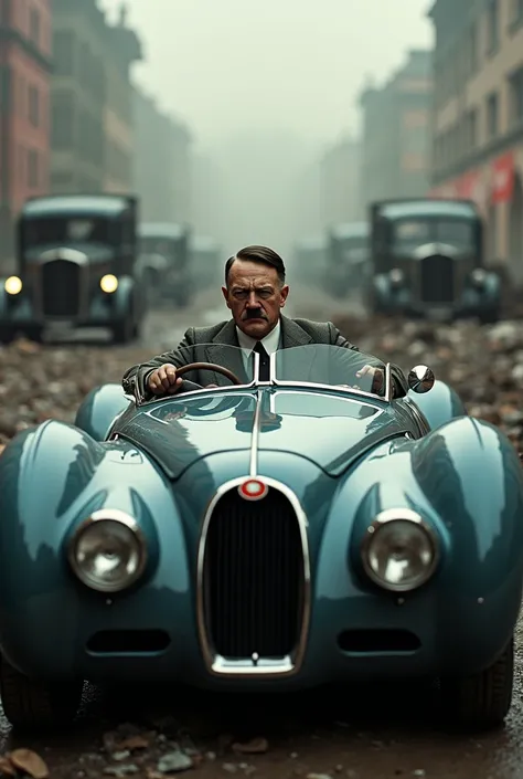 hitler driving a Bugatti 