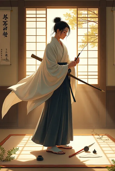 A samurai student doing Shūdō