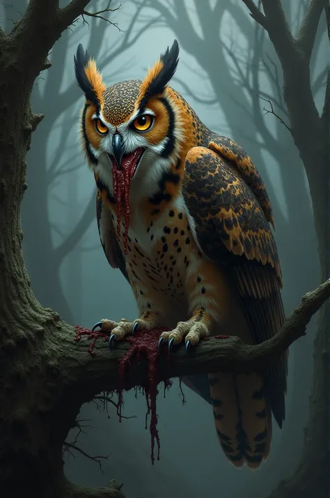 Owl eating pic