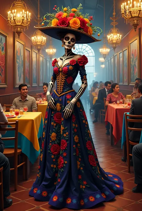 Catrina in a restaurant 