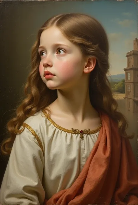 The Virgin Mary when she was a girl oil painting style on canvas 