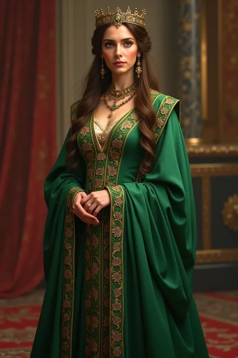 The Sultan,green dress,brown hair,Ottoman İmpery