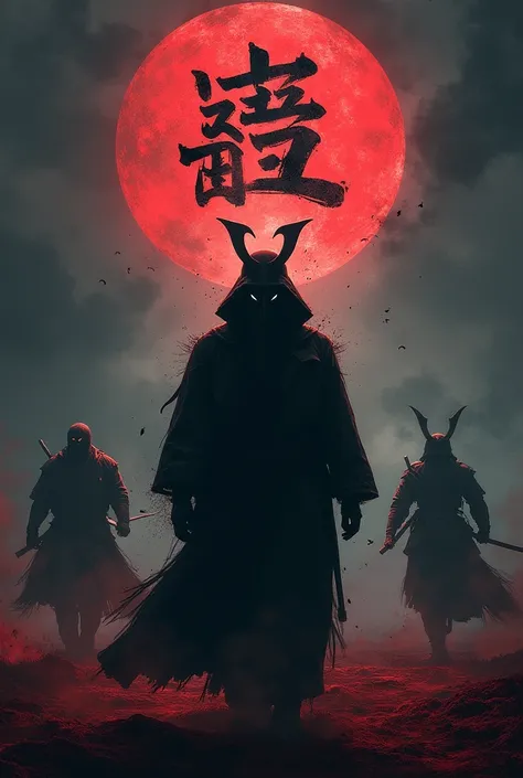  I want an image with the proportions of 2 .560 x 1. 440 pixels for the cover of a YouTube channel ,  make a dark central samurai without showing his face ,  the front of him will have the name  "Warrior Chronicles  "  in the background I want a dark lands...