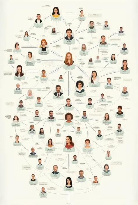 Sociogram of the complete extension of the family explaining each of its members and how they relate to each of them and their function  