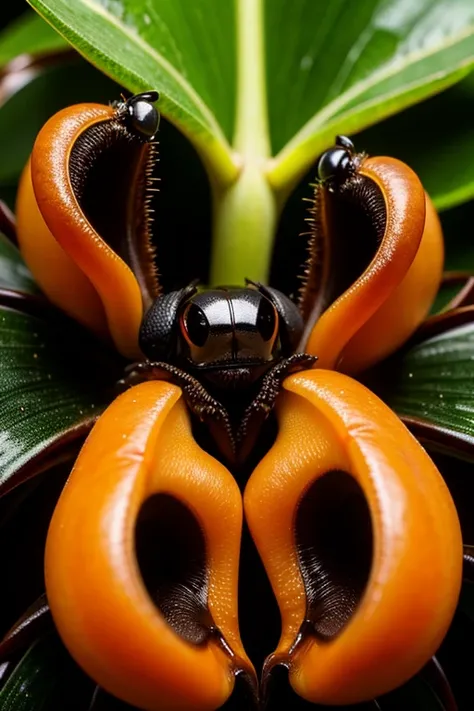 Nepenthes on the back of a dung beetle