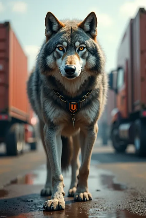 Wolf of the trucking company called TRUCK TR 