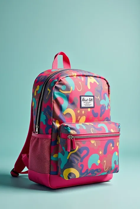 Make a personalized backpack more aimed at young people ,  this backpack may have more casual prints and make a backpack with accessories or extra compartments.  Make it realistic and just show the backpack, without people!