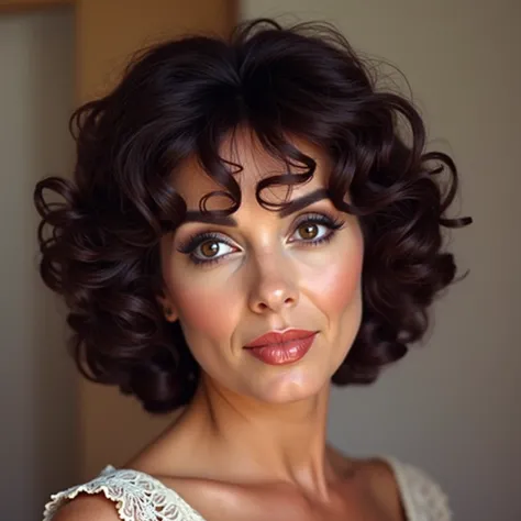 Elizabeth Taylor, short curly brunette hair