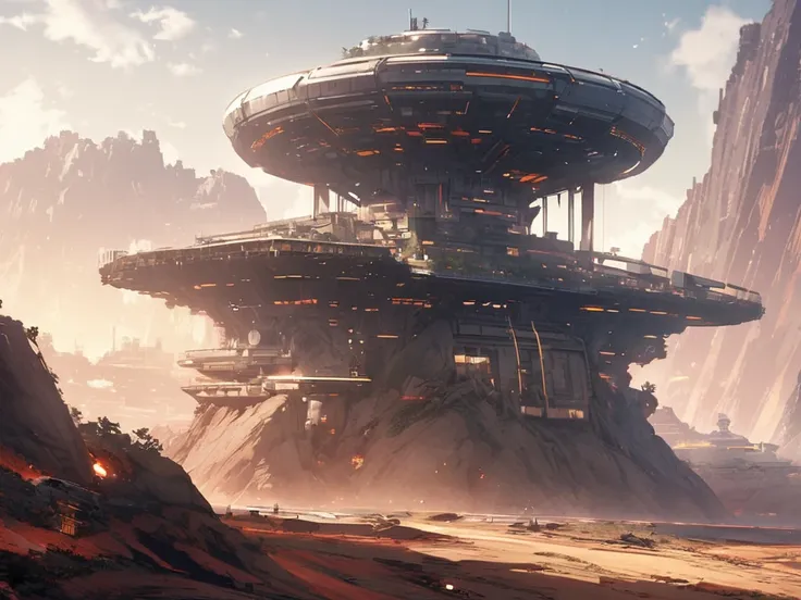 a military outpost that protects a colony on an alien planet