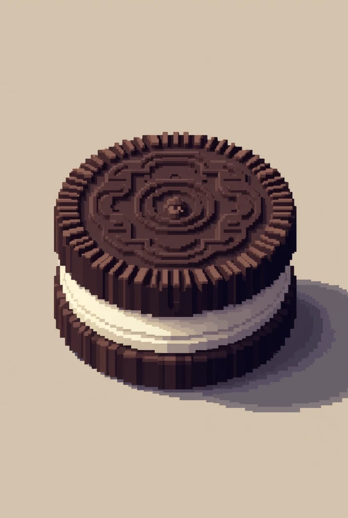 Convert the Oreo cookie that appears vertically and from the front into pixels like in Minecraft

