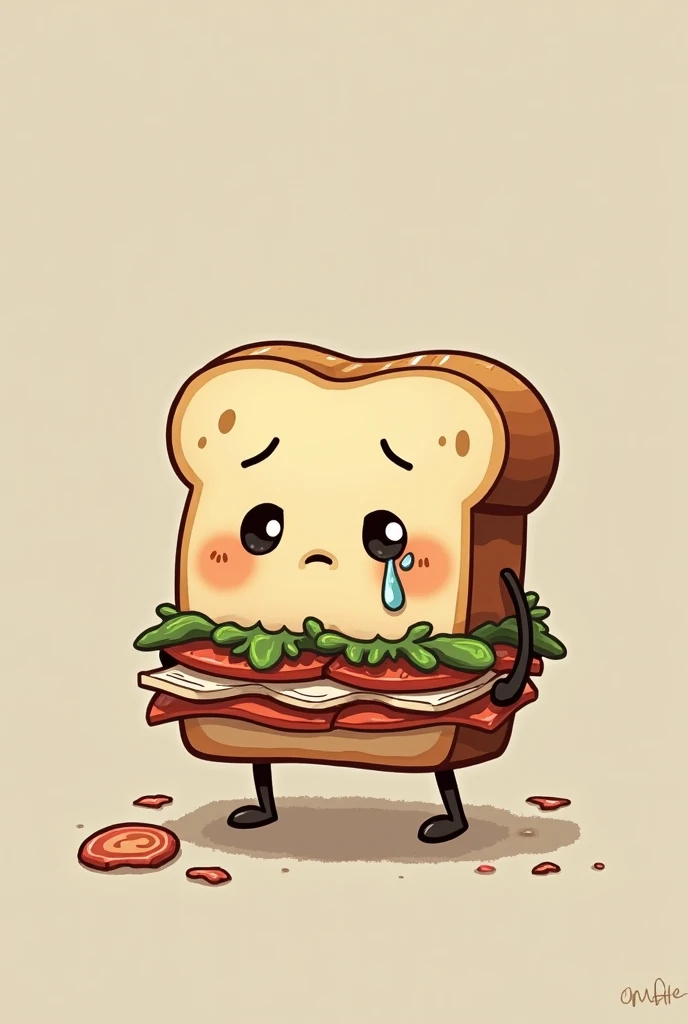 A sandwich who is very very sad because he doesnt have a girlfriend