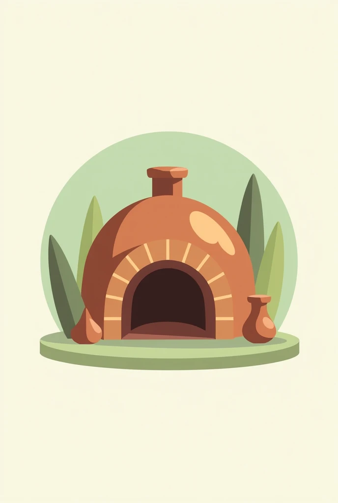 A logo of a bakery in green and white with a clay oven 