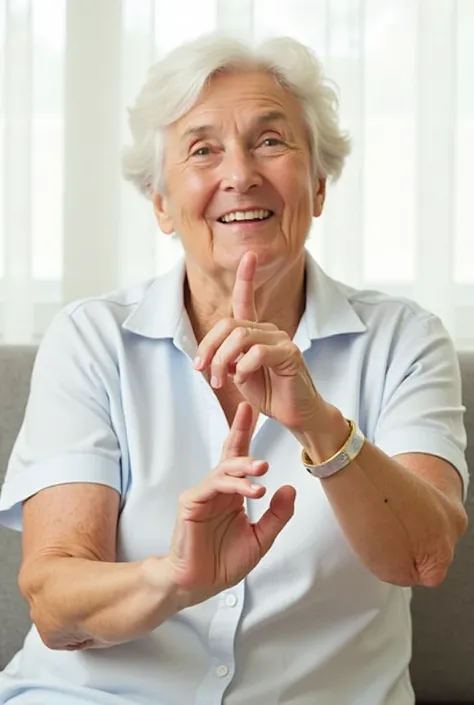 
steps:
1.	 The older adult should be seated in a chair ,  with your feet flat on the floor and your hands on your legs.
2.	 You must raise one hand in front of it ,  and touch the tip of the index finger with the thumb  ( forming a circle with your finger...