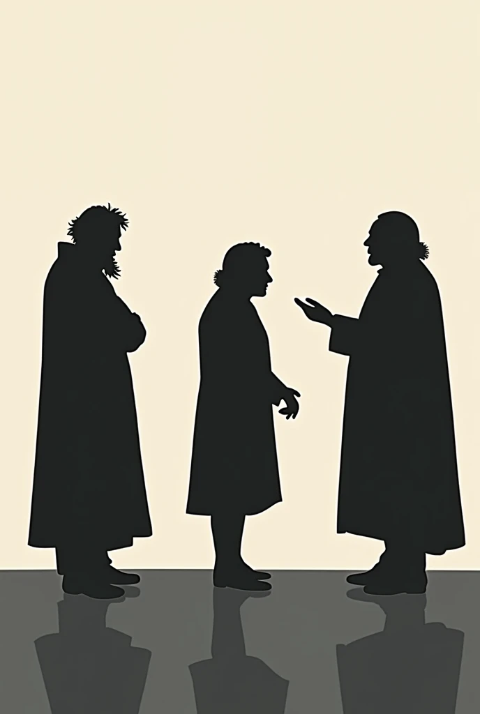  Silhouettes of emblematic philosophers such as Descartes, Locke and Rousseau on the left .